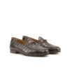 Dark Brown Painted Croco Belgian Slipper